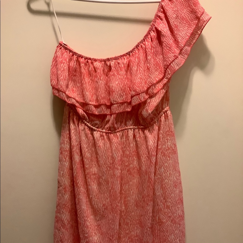 Pink and white off the shoulder boutique dress